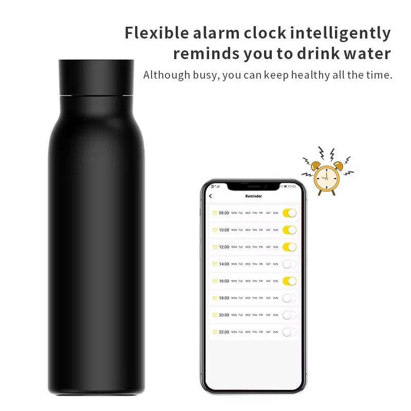 Bluetooth Smart Water Bottle - Drinking Reminder - Temperature Display - Water Consumption Record