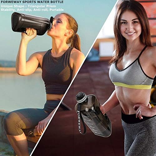 Half Gallon Water Bottle with Handle 2.2L - BPA Free - with Time Marker